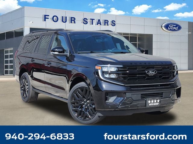 2026 Ford Expedition Max Platinum in Agate Black Metallic — front three-quarter view