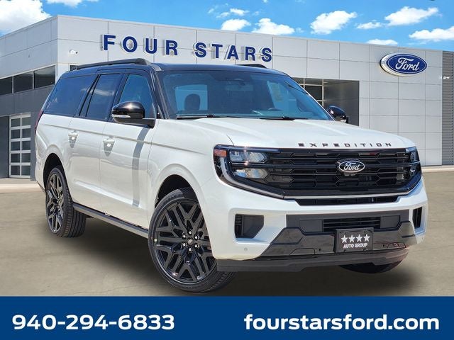 2026 Ford Expedition Max Platinum in White Metallic — front three-quarter view