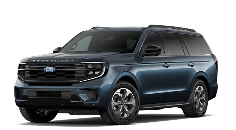 2027 Ford Expedition Active in Nocturnal Blue Metallic — front three-quarter view