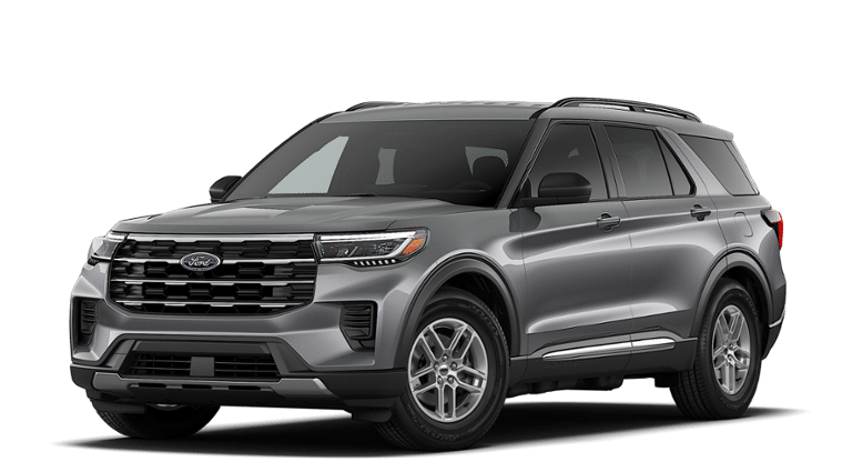 2026 Ford Explorer Active in Gray — front three-quarter view