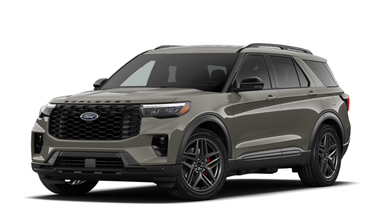 2026 Ford Explorer ST-Line in Gray — front three-quarter view