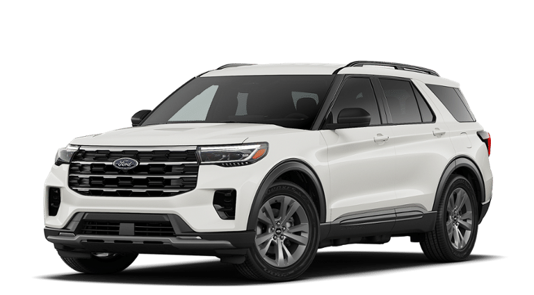 2026 Ford Explorer Active in White — front three-quarter view