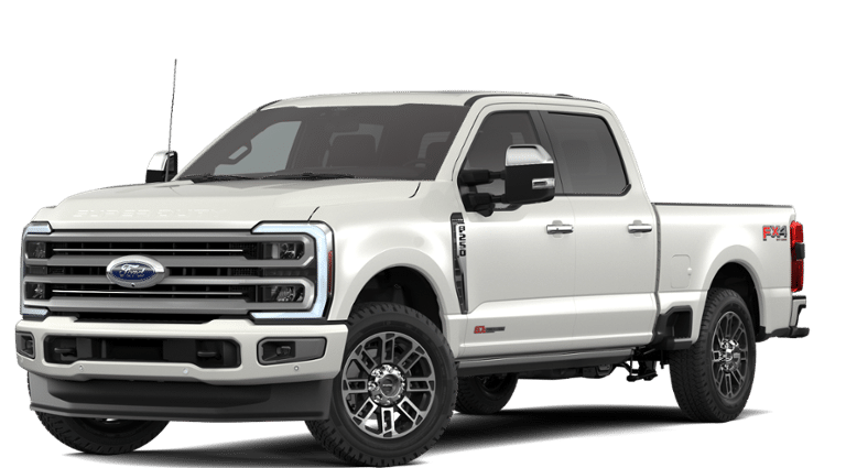 2026 Ford F-250SD Platinum in White — front three-quarter view