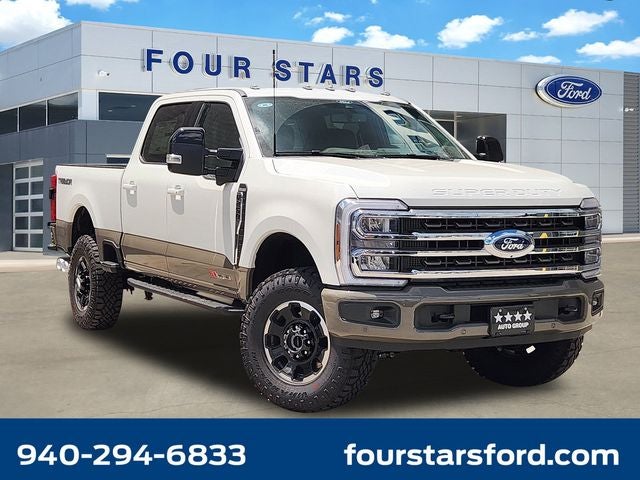 2026 Ford F-250SD King Ranch in Star White Metallic Tri-Coat — front three-quarter view