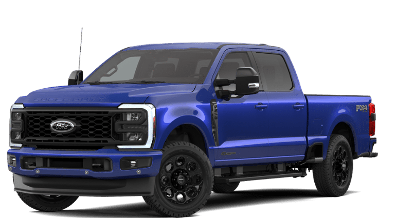 2026 Ford F-250SD Lariat in Blue Metallic — front three-quarter view