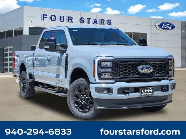 2026 Ford F-250SD Lariat in Glacier Gray Metallic Tri-Coat — front three-quarter view