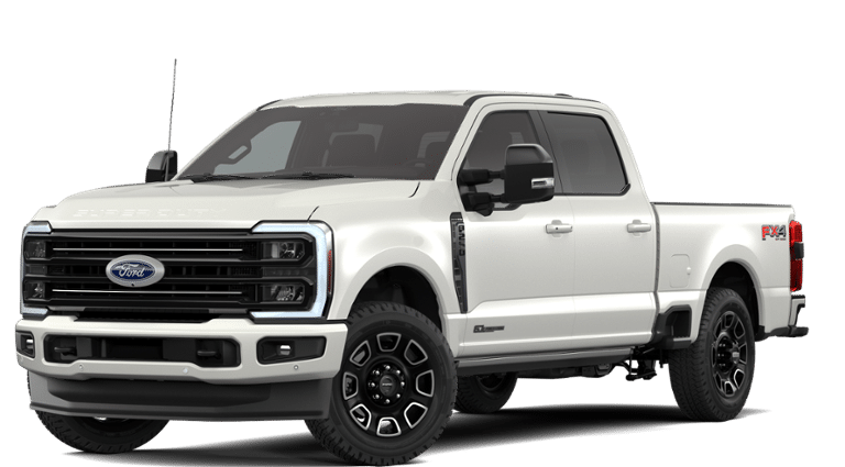 2026 Ford F-250SD Platinum in White — front three-quarter view