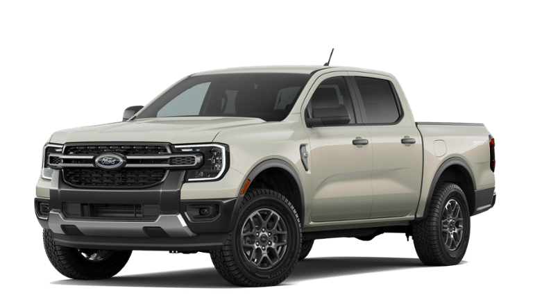 2026 Ford Ranger XLT in Beige — front three-quarter view