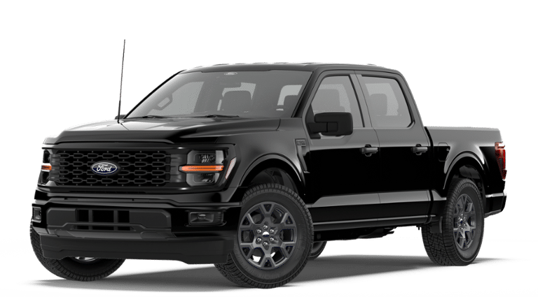 2026 Ford F-150 STX in Black Metallic — front three-quarter view