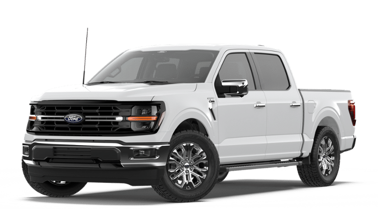 2026 Ford F-150 XLT in Oxford White — front three-quarter view