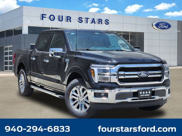 2026 Ford F-150 Lariat in Black Metallic — front three-quarter view