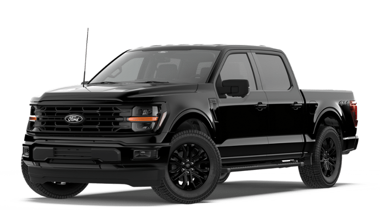 2026 Ford F-150 XLT in Black Metallic — front three-quarter view