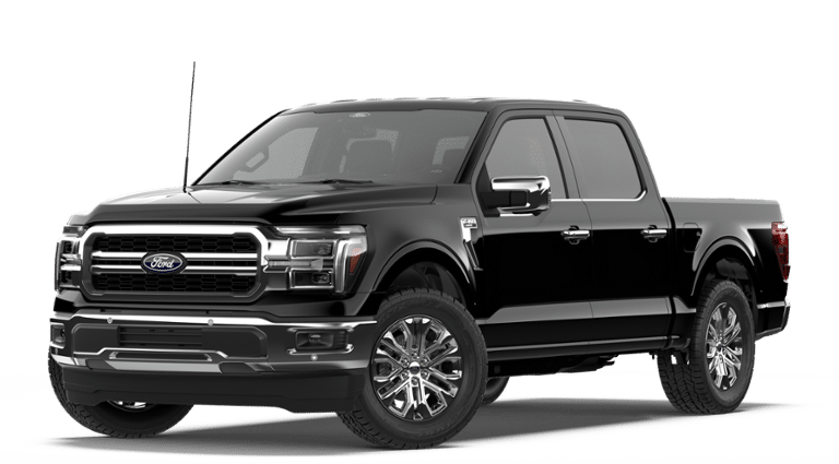 2026 Ford F-150 Lariat in Black Metallic — front three-quarter view
