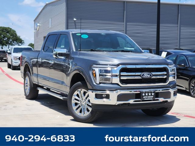 2026 Ford F-150 Lariat in Gray Metallic — front three-quarter view