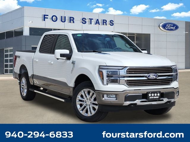 2026 Ford F-150 King Ranch in White Metallic — front three-quarter view