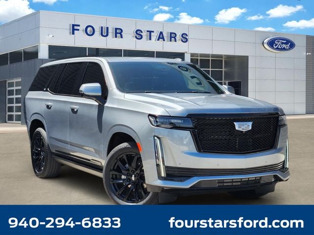 2024 Cadillac Escalade Sport in Argent Silver Metallic — front three-quarter view
