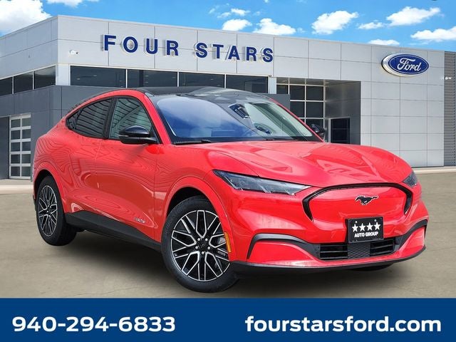 2026 Ford Mustang Mach-E Premium in Race Red — front three-quarter view